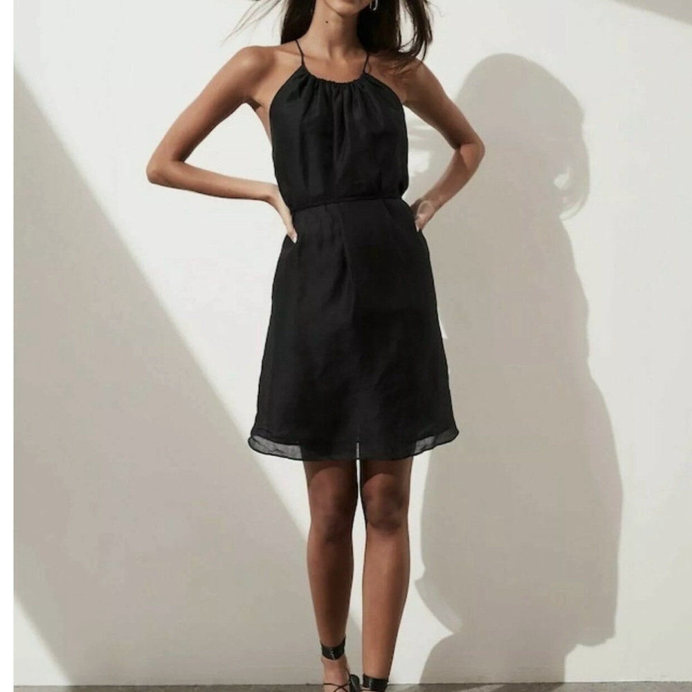 Banana Republic Ramie Backless Halter Dress